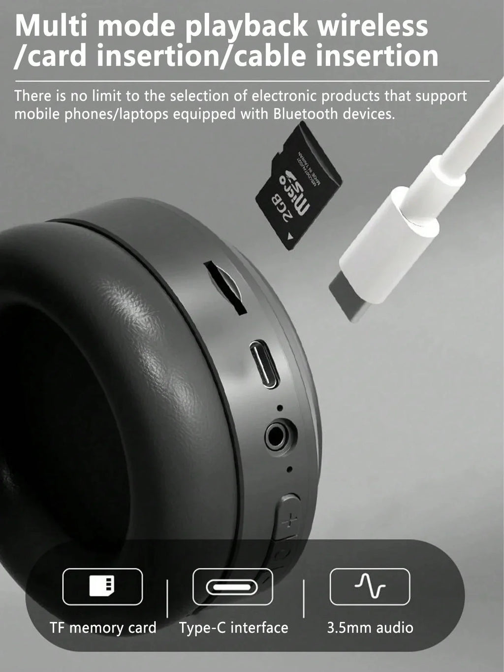 Bluetooth 5.3 wireless gaming headset, HiFi noise-cancelling microphone