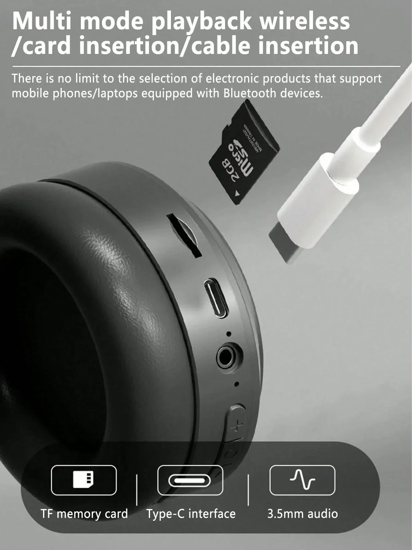 Bluetooth 5.3 wireless gaming headset, HiFi noise-cancelling microphone