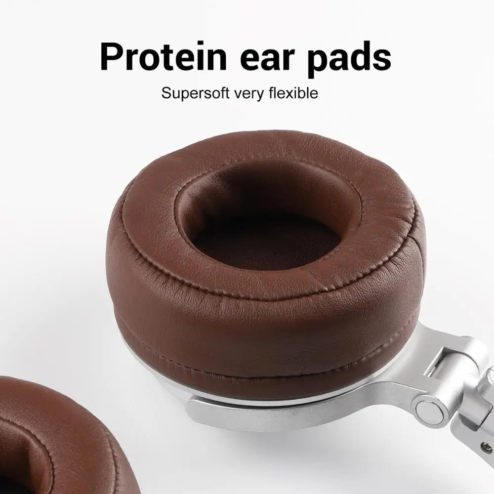 Professional DJ studio headphones, HiFi sound, foldable wired microphone