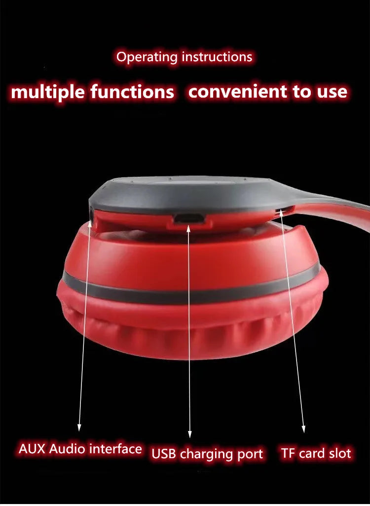 P47 Bluetooth headphones foldable HiFi stereo bass with mic