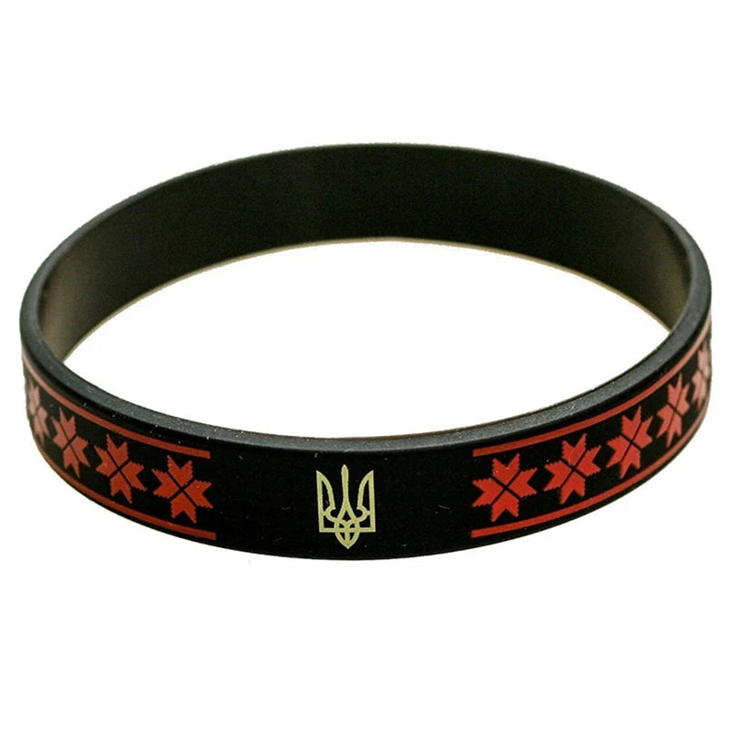 ukraine flag silicone wristband sport elastic unisex jewelry
