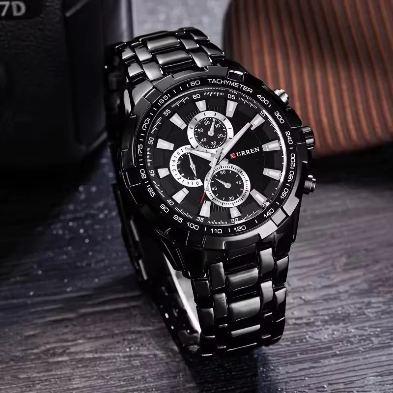 CURREN Men Quartz Watch Waterproof Large Dial
