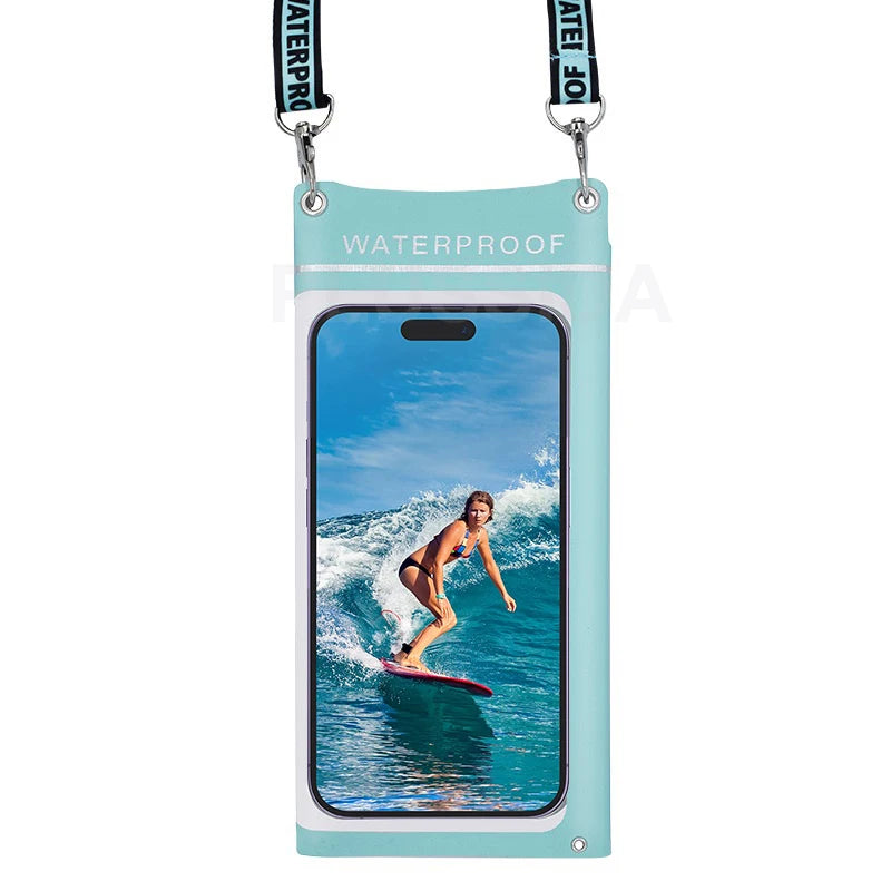 IPX8 waterproof pouch for Samsung and iPhone, perfect for swimming and underwater use