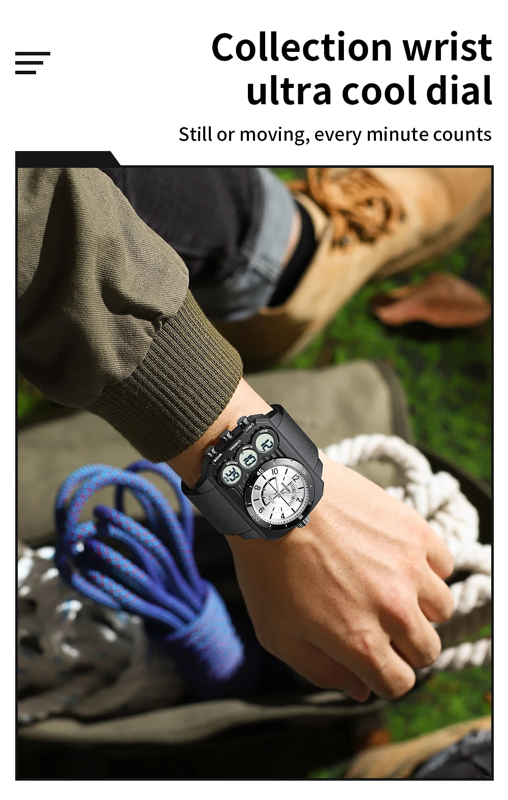 Reloj deportivo LED resistente al agua para hombre SANDA