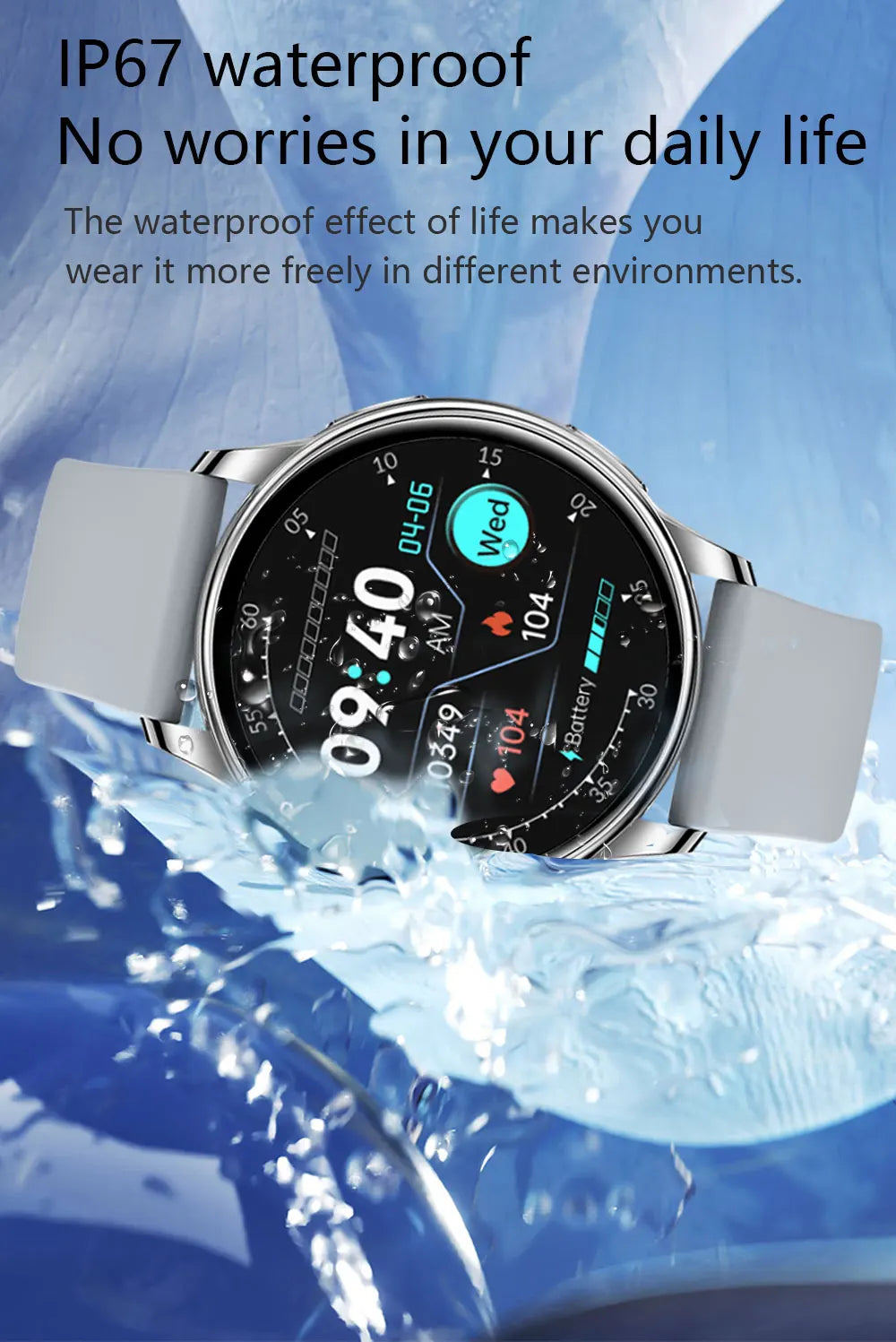 women smartwatch bluetooth fitness health sport android ios