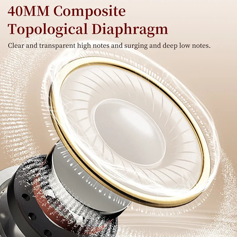 Vintage HiFi Metal Headphones Retro Wired Over Ear MMCX