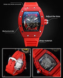 Luxury Barrel Watch Hollow Quartz Design Transparent Men’s Fashion Timepiece
