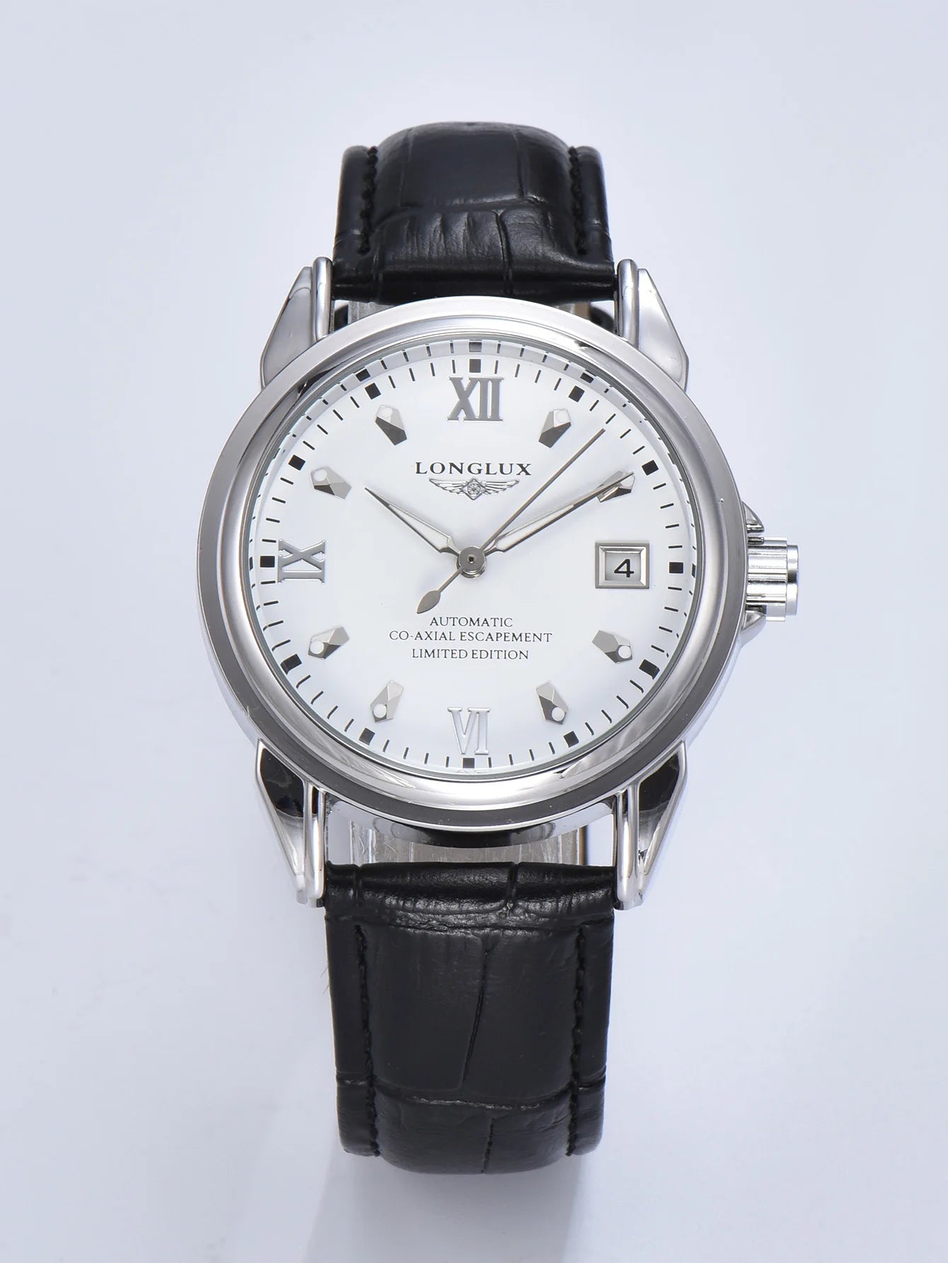 Men automatic mechanical watch waterproof leather date gift