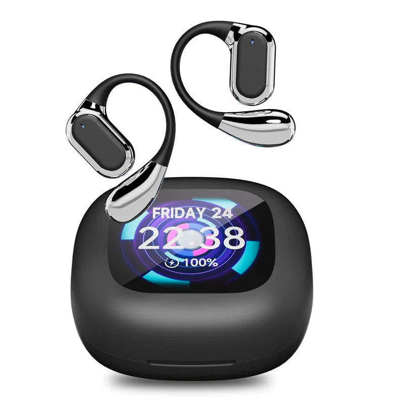 AI earbuds with real time translation 144 languages and LCD touch control