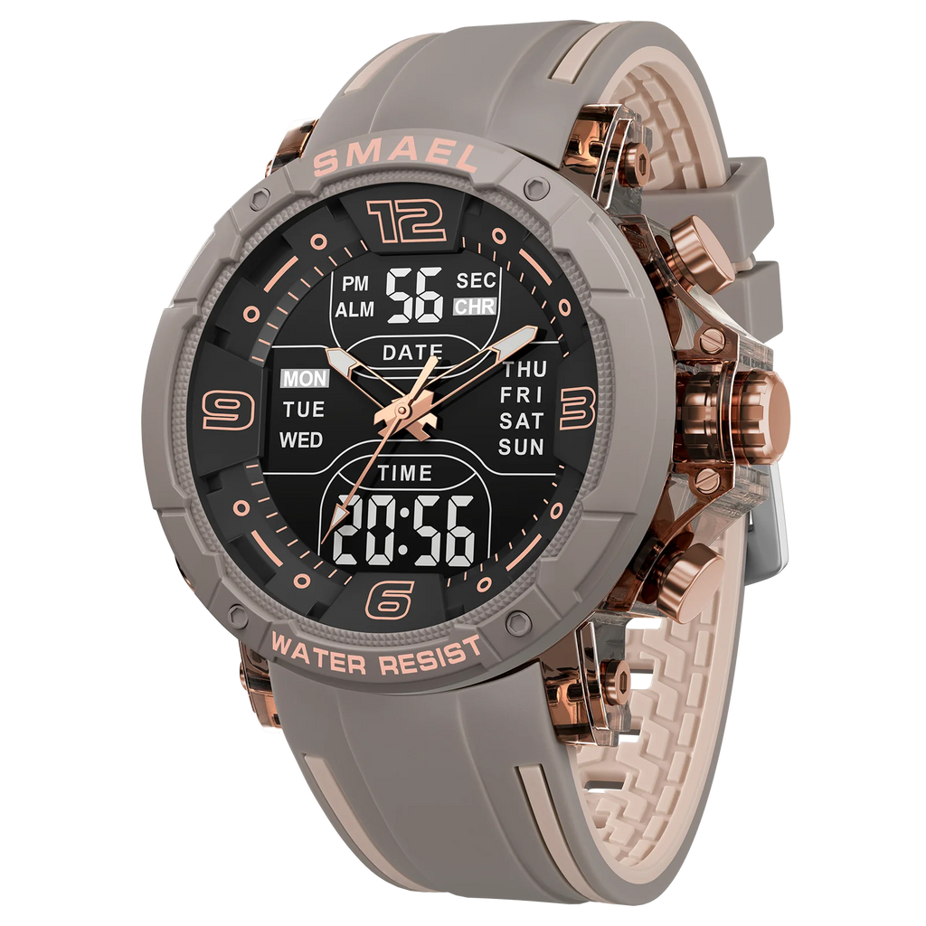 SMAEL Waterproof Quartz Sport Alarm Watch Nightlight