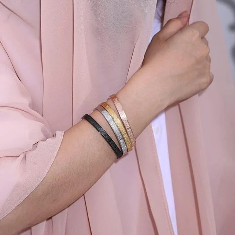 Stainless steel Ayatul Kursi Islamic Arabic women bracelet