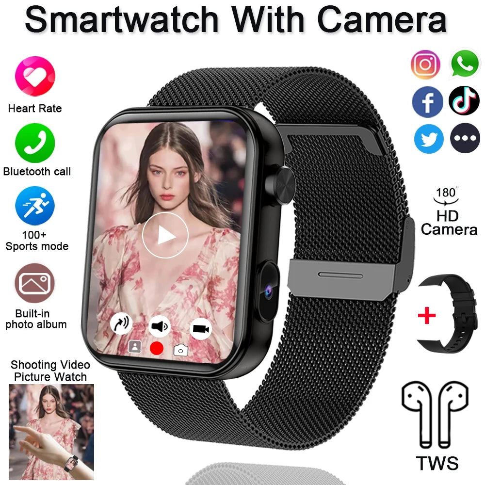Smartwatch Fitness HeartRate Camera Bluetooth