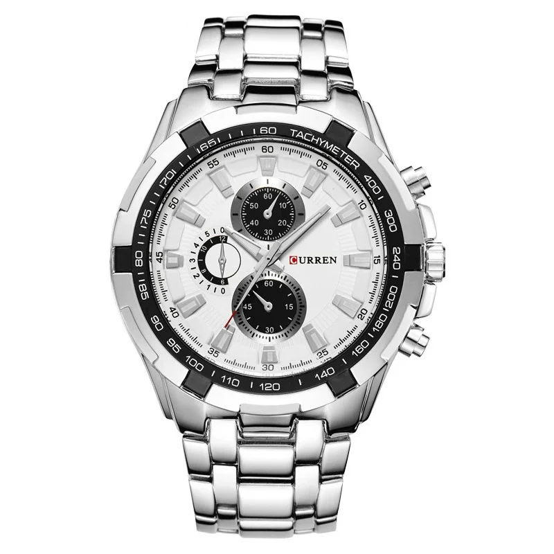 CURREN Men Quartz Watch Waterproof Large Dial