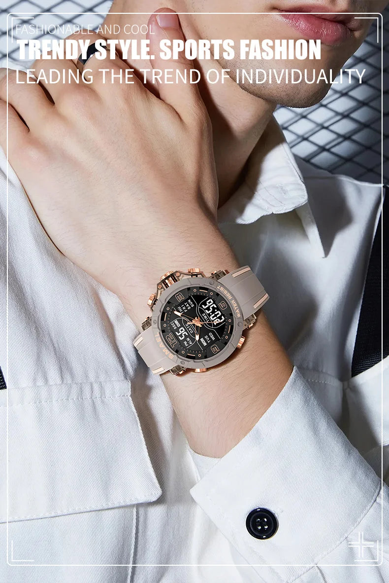 SMAEL Waterproof Quartz Sport Alarm Watch Nightlight