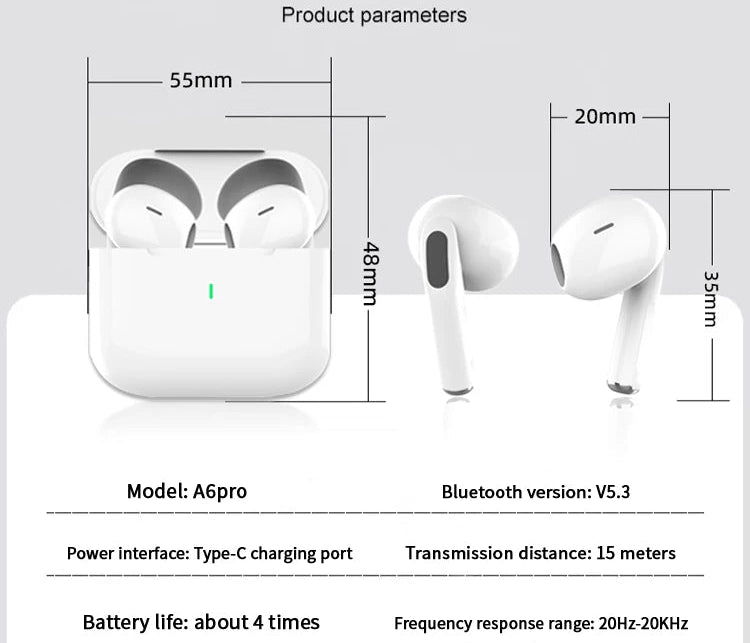 Original Air Pro TWS Bluetooth Earphones HiFi Sound Low Latency Noise Reduction Earbuds