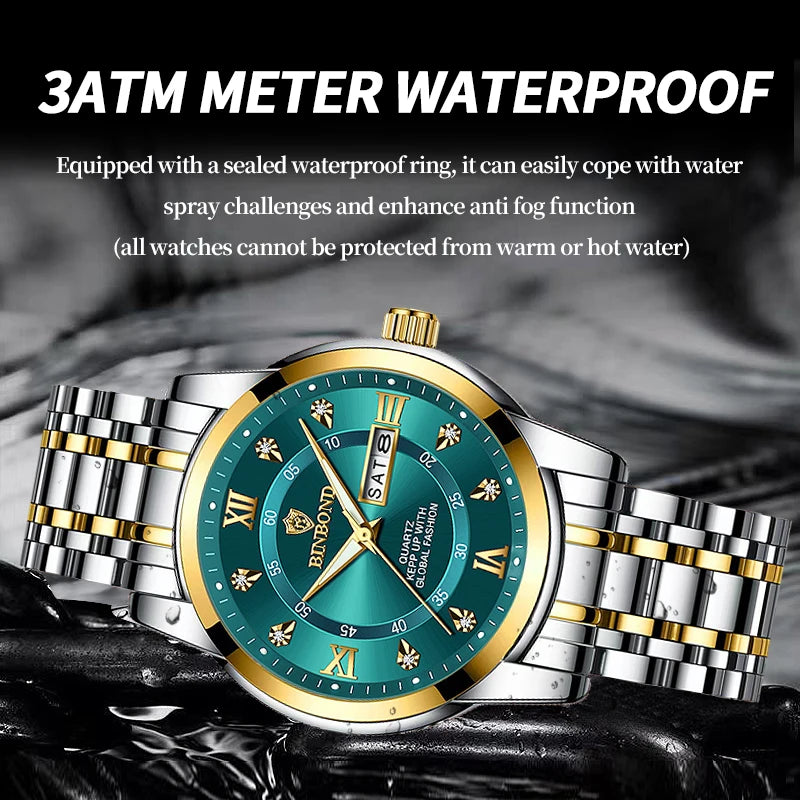 Luxury men's diver watch waterproof quartz sport style