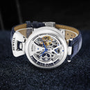 uxury Automatic Watch Leather Strap Transparent Waterproof Design