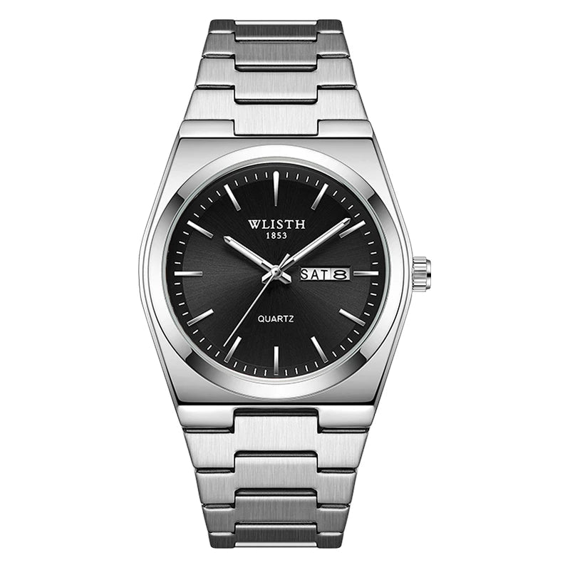 Luxury waterproof men quartz watch stainless steel sport