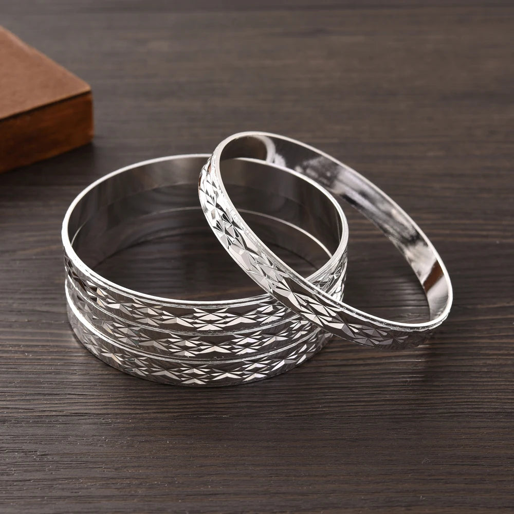 silver plated wedding bangles ethiopian dubai jewelry gift