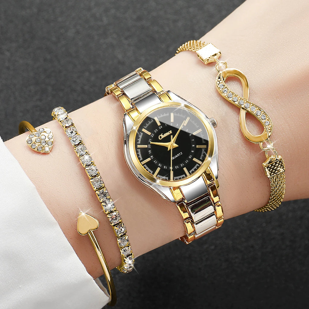 Fashion Women Watches Luxury Small Dial Quartz Bracelet Set