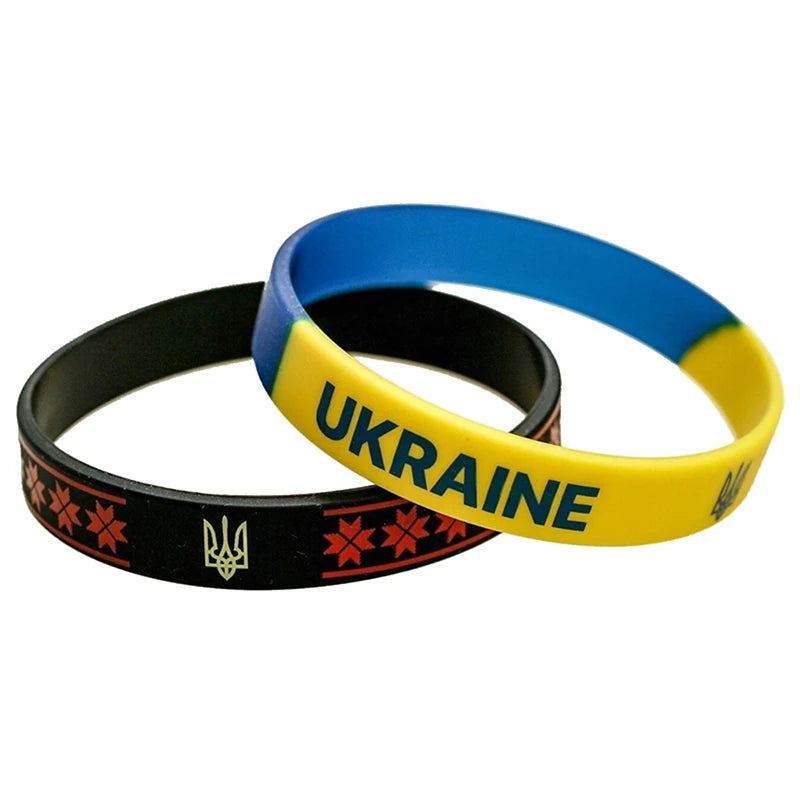 ukraine flag silicone wristband sport elastic unisex jewelry