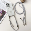 MagSafe clear magnetic iPhone case with lanyard strap