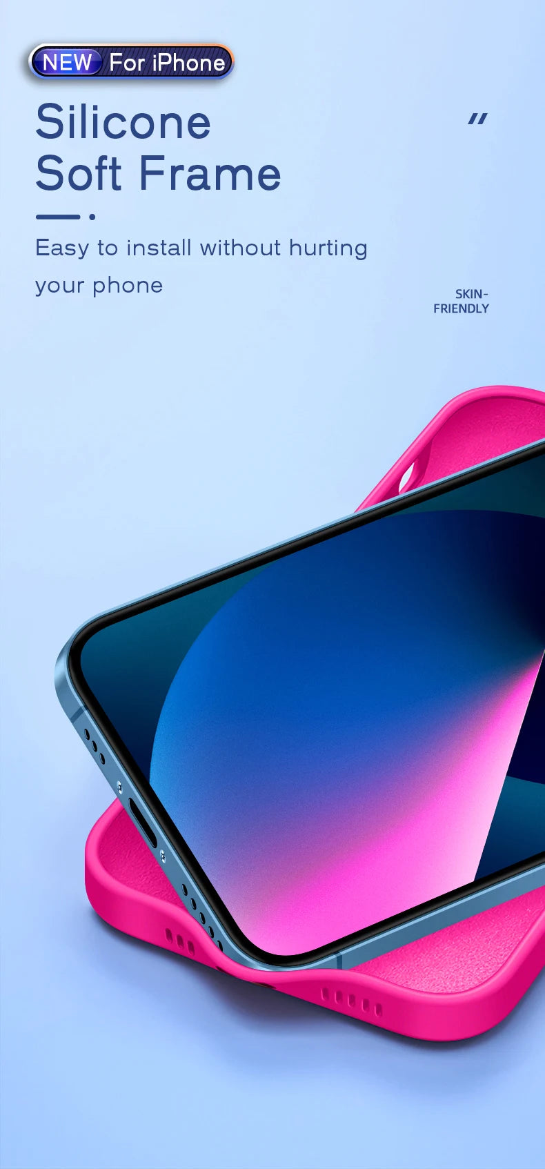 Premium silicone case for iPhone Pro Max with shock protection