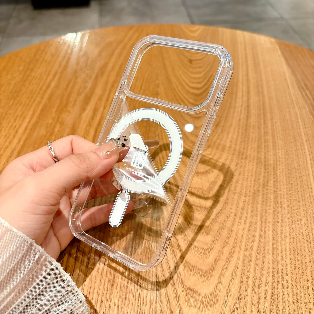 Clear hard acrylic MagSafe case for iPhone 17 series