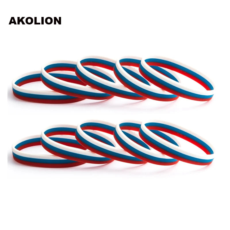 russia flag silicone wristband rubber sports unisex accessory