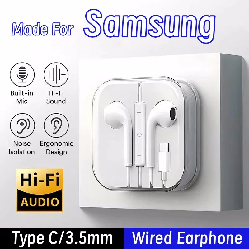 Type-C wired earbuds Samsung Xiaomi Huawei VIVO in-ear