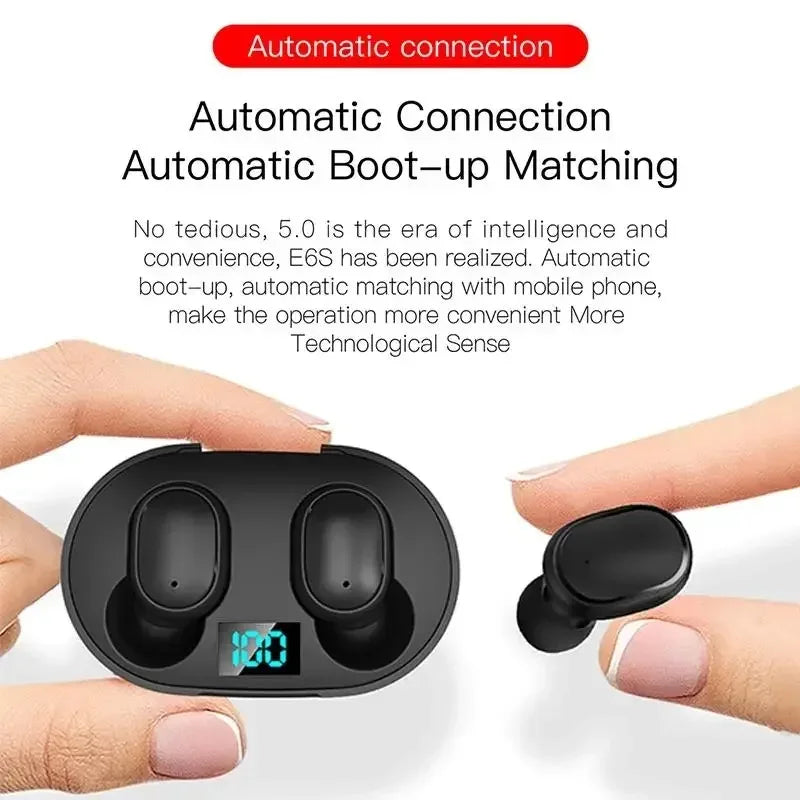 E6S TWS Bluetooth Earphones, wireless noise-canceling headset for Xiaomi Samsung