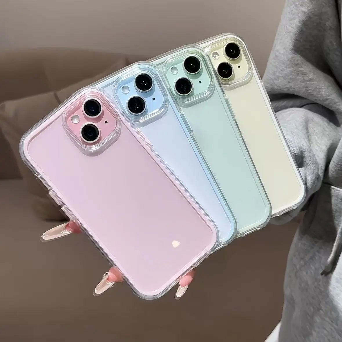 Candy color frame  clear acrylic  shockproof iPhone case