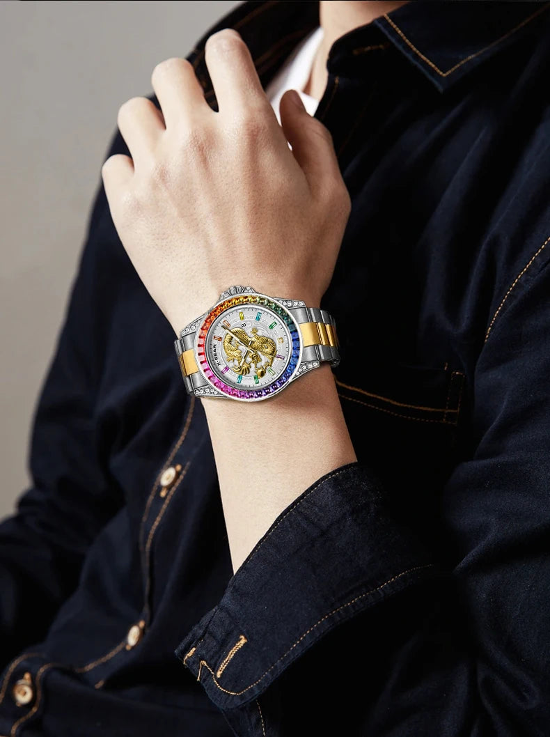 X-GEAR Real Dragon Dial Men's Luxury Quartz Watch