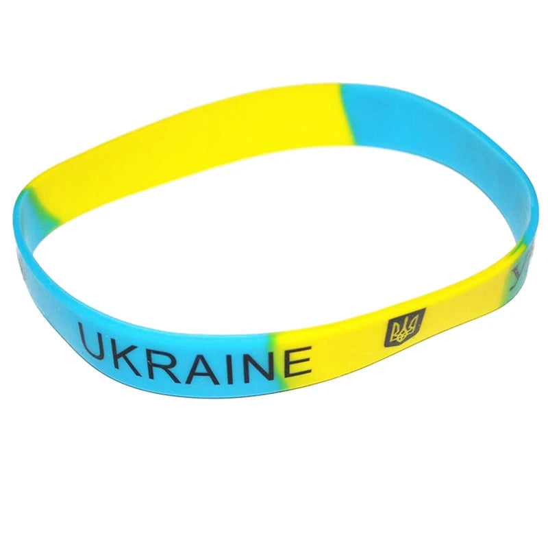 ukraine flag silicone wristband sport elastic unisex jewelry