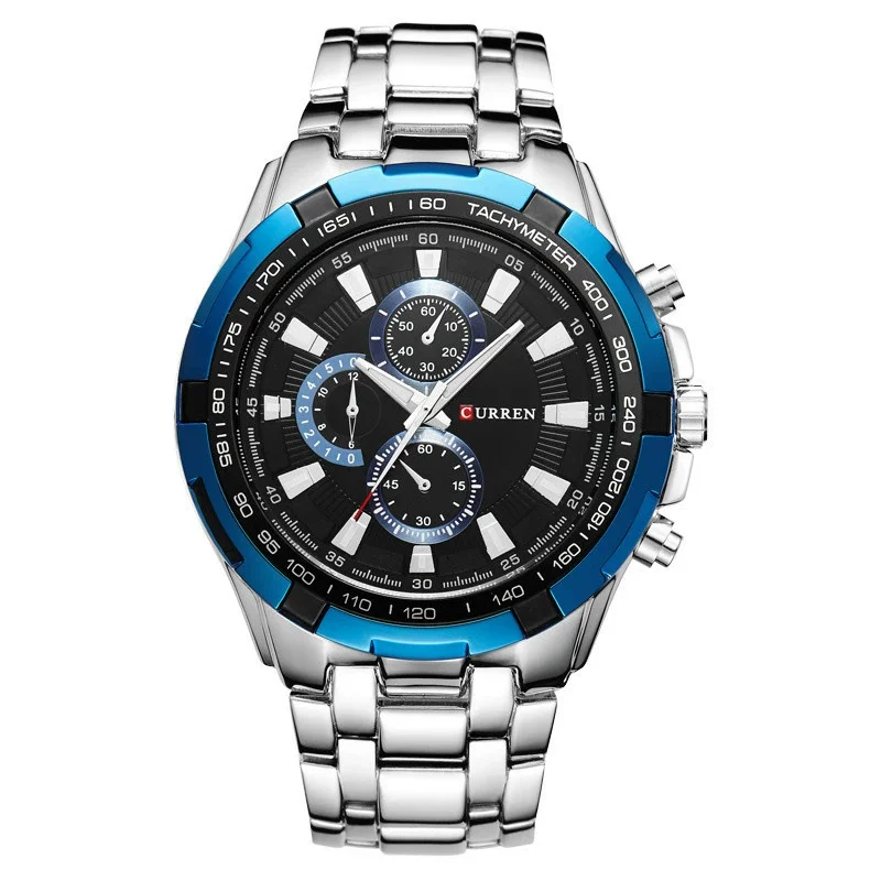 CURREN Men Quartz Watch Waterproof Large Dial