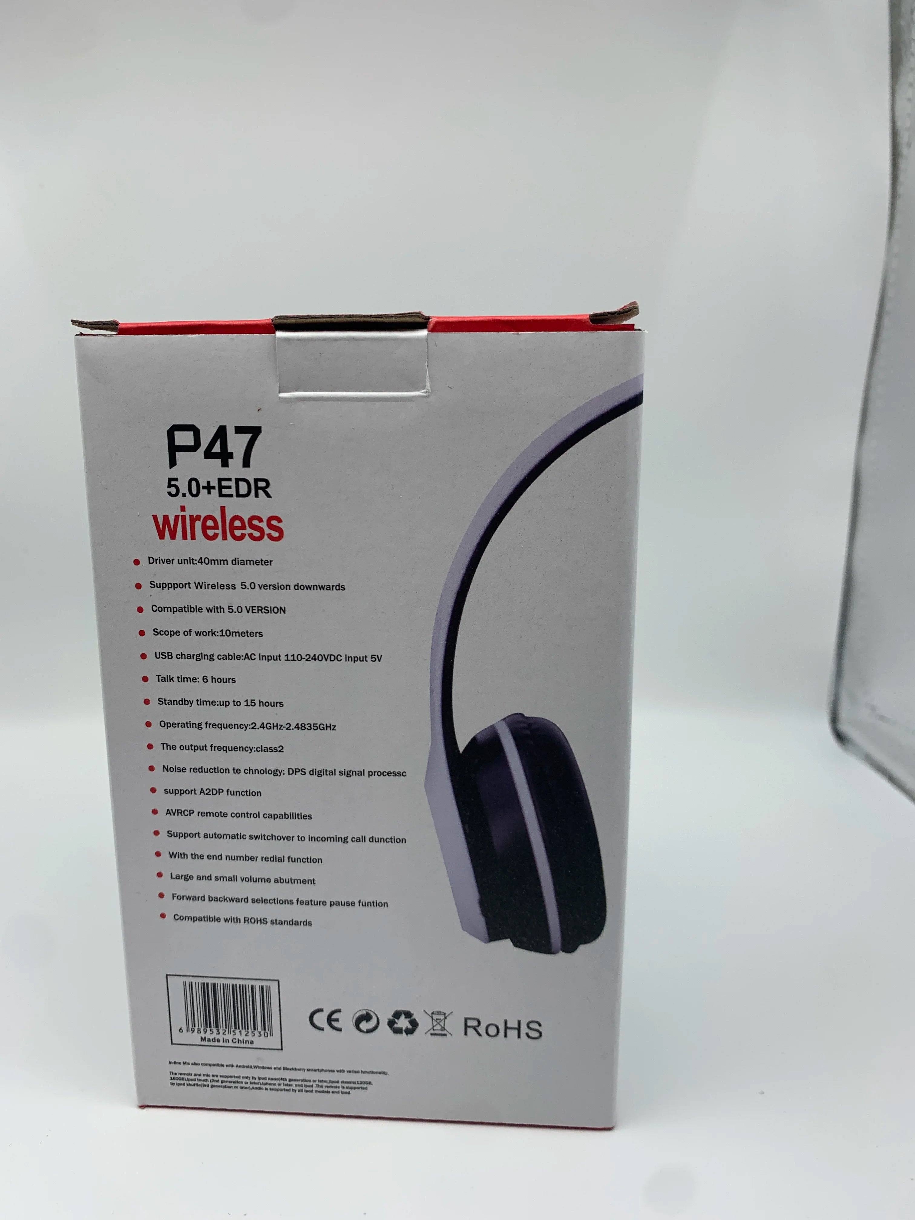 P47 Bluetooth headphones foldable HiFi stereo bass with mic