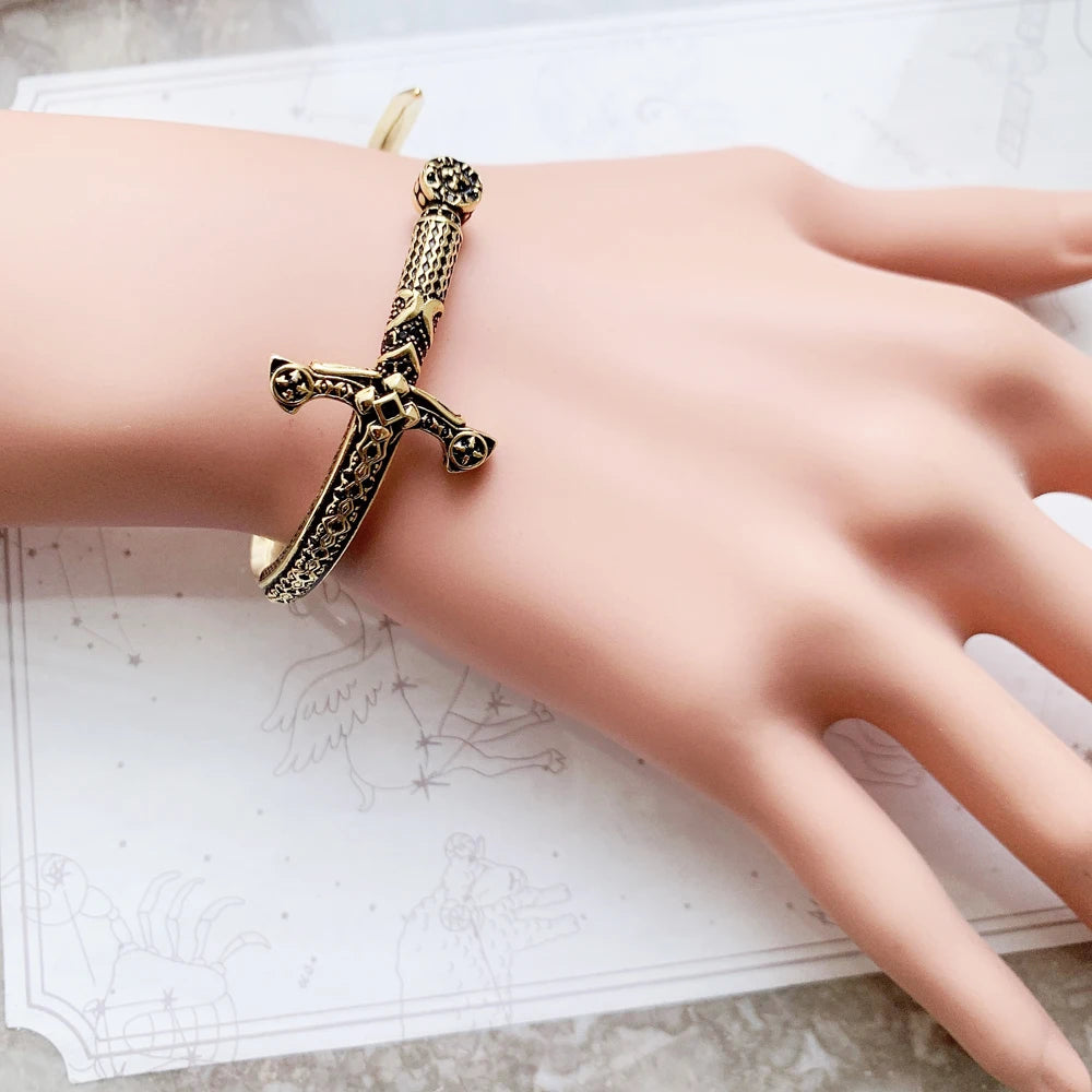Golden Sword Bangle Bracelet Fashion Jewelry Vinatge Gift For Women Men
