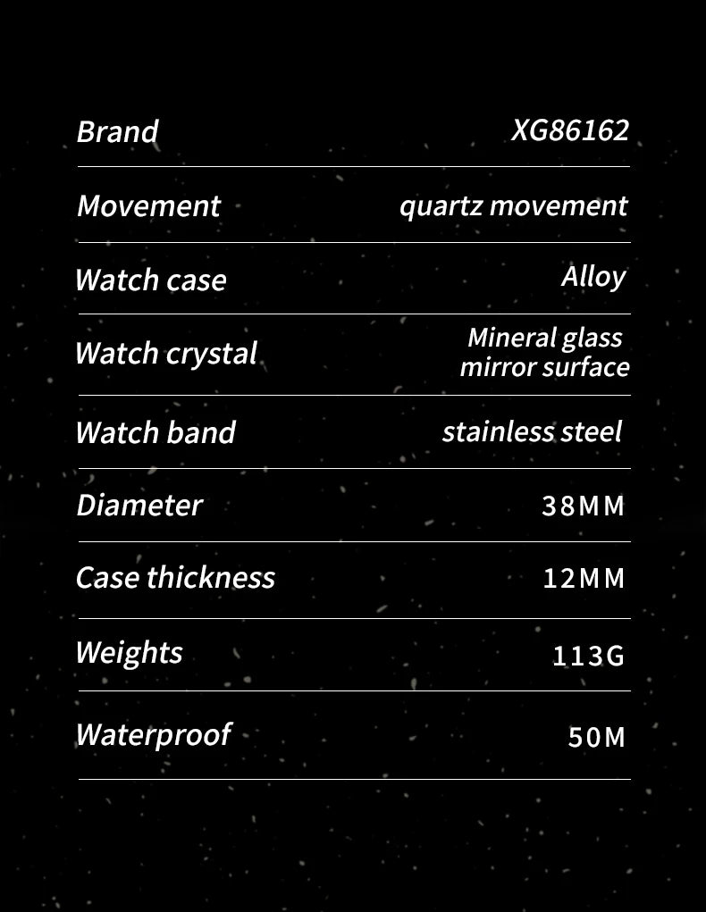 X-GEAR Real Dragon Dial Men's Luxury Quartz Watch