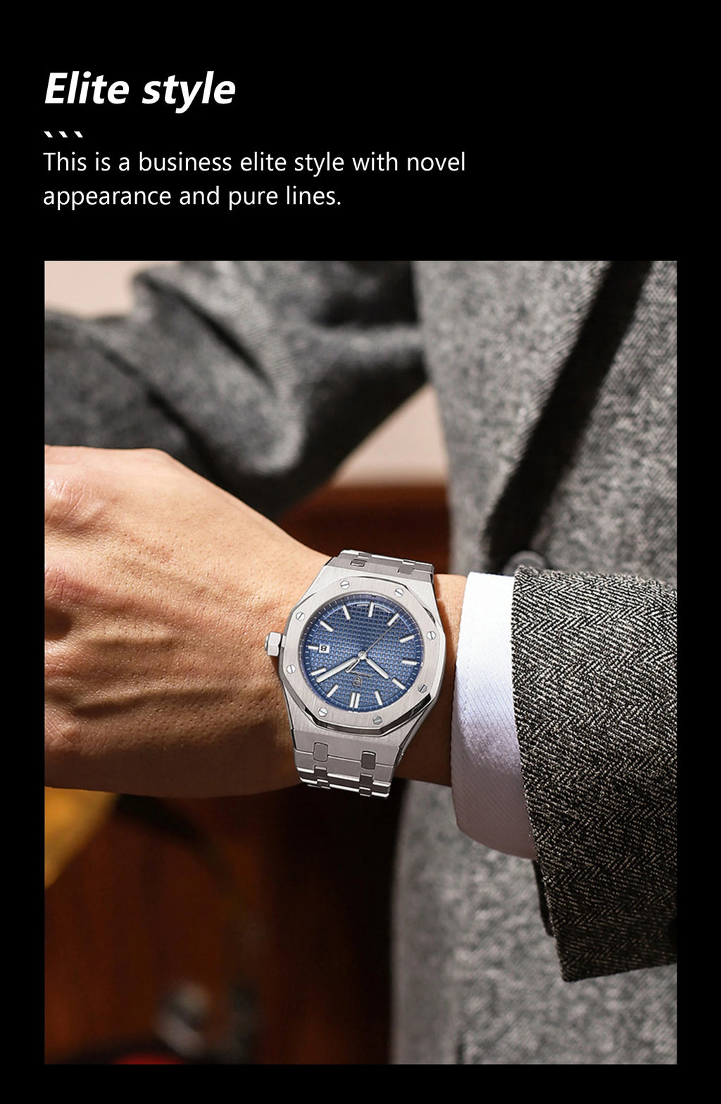 Luxury Men's Waterproof Quartz Stainless Steel Wristwatch Fashion