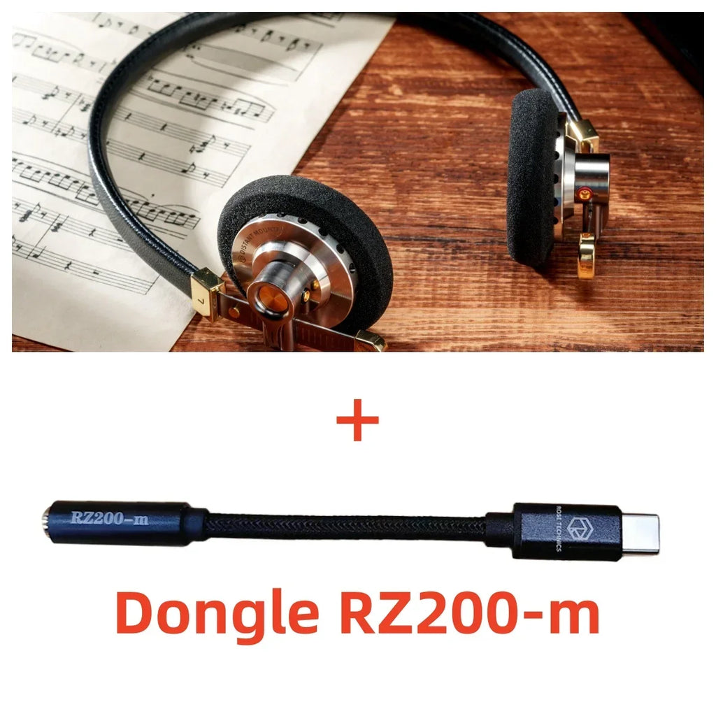 Vintage HiFi Metal Headphones Retro Wired Over Ear MMCX