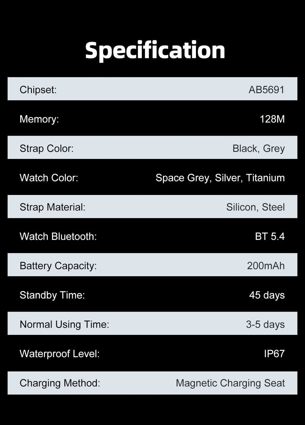 Ultradünne Smartwatch AMOLED Display Anruferinnerung Fitness