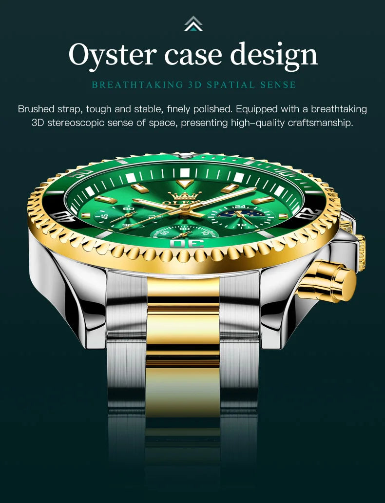 OLEVS Men Watches Luxury Waterproof Stainless Steel Chronograph