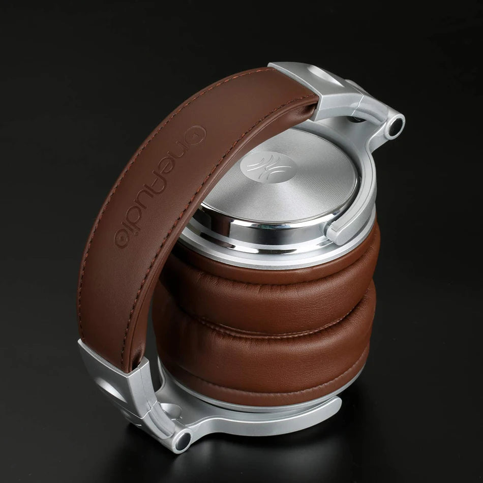 Professional DJ studio headphones, HiFi sound, foldable wired microphone