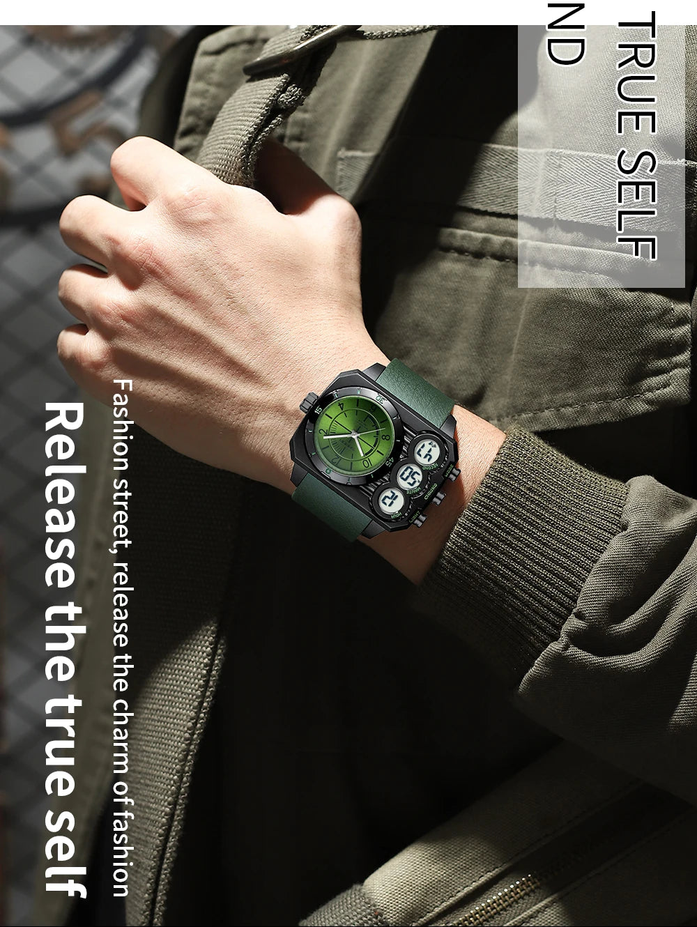 Reloj deportivo LED resistente al agua para hombre SANDA