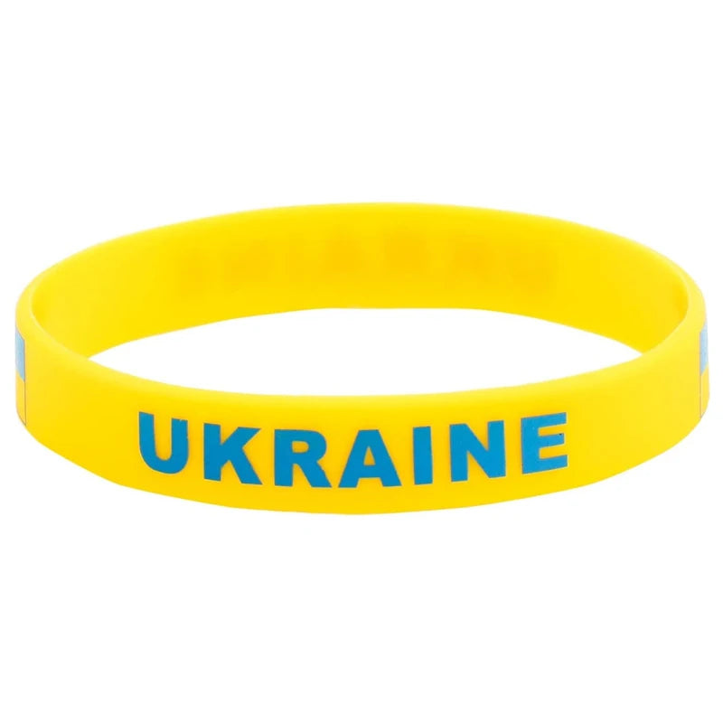 ukraine flag silicone wristband sport elastic unisex jewelry