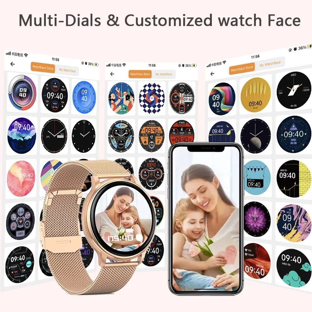 women smartwatch bluetooth fitness health sport android ios