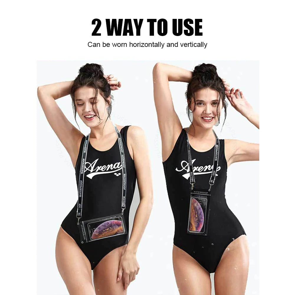 IPX8 waterproof pouch for Samsung and iPhone, perfect for swimming and underwater use