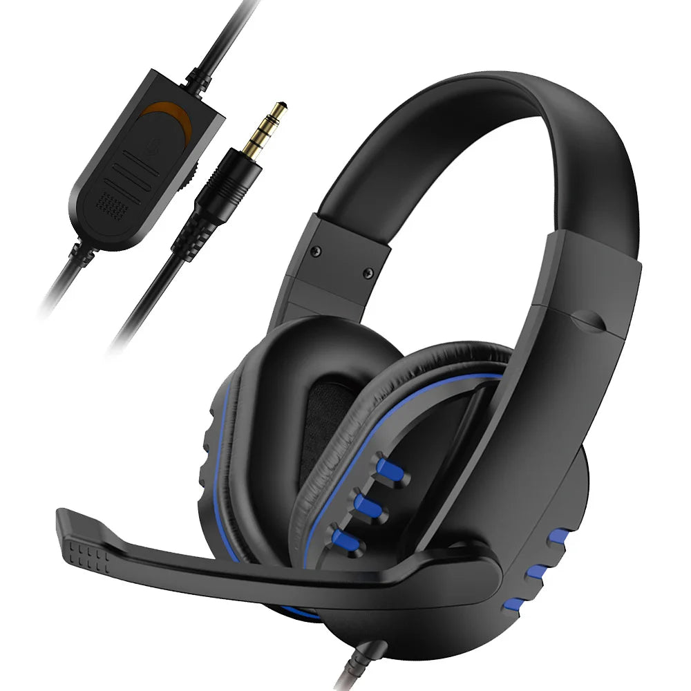 Wired gaming headset 3.5mm, noise-cancel mic, PS4 PC