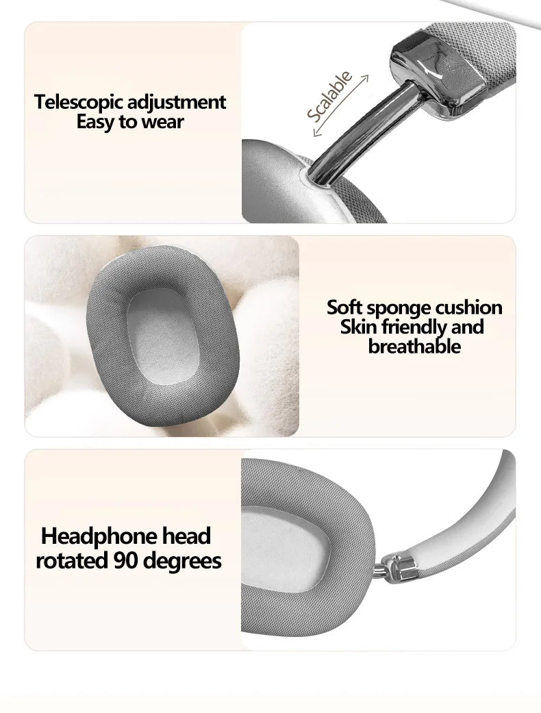 bluetooth 5.3 wireless headphones over ear ios android