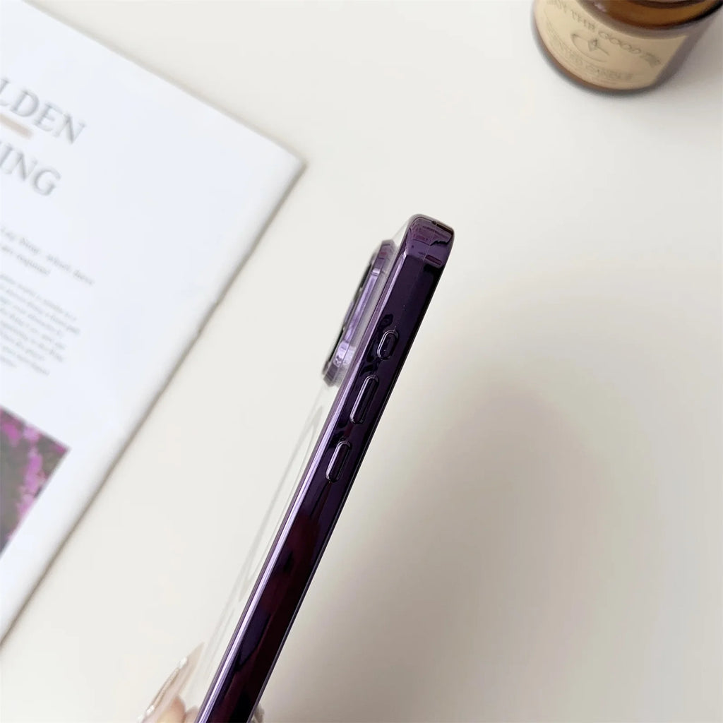 MagSafe clear magnetic iPhone case with lanyard strap